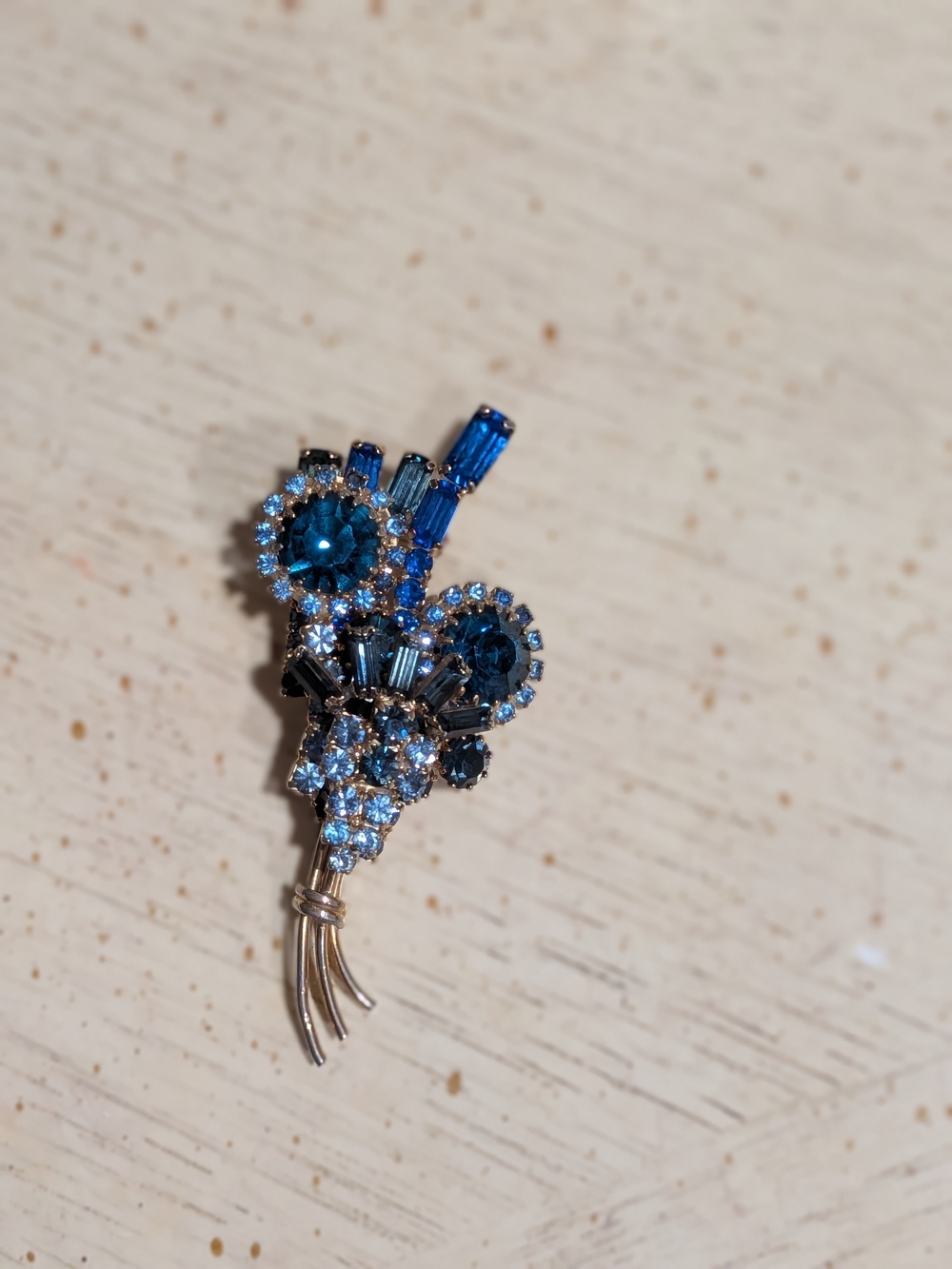 Vintage MCM Crystal Bouquet Brooch - Elegant Women's Jewelry